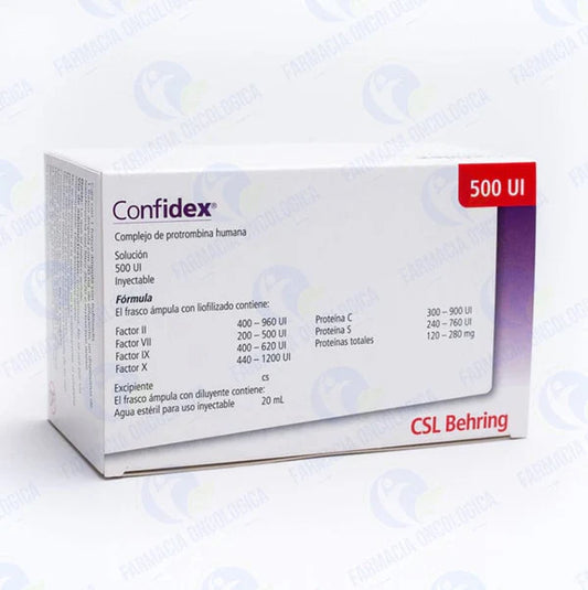 Confidex 500 ui inyectable frasco - Complejo de Protrombina Humana