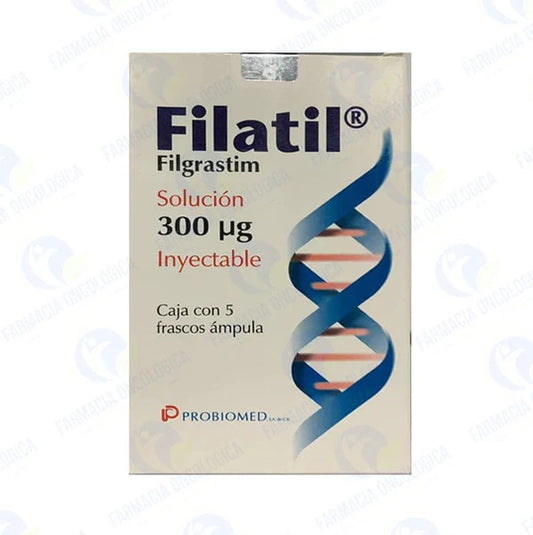 Filatil 300 mcg inyectable con 5 frascos - Filgrastim