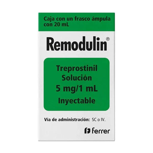 Remodulin 5 mg / 1 mL solucion inyectable frasco con 20mL