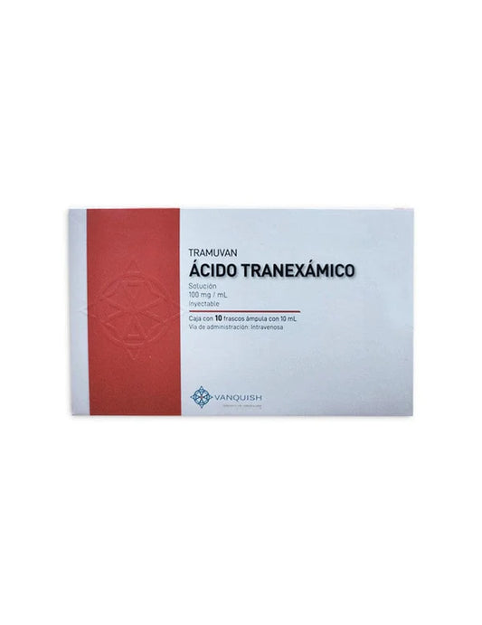 Tramuvan 1000 mg / 10 ml con 10 frascos inyectable - Acido Tranexamico